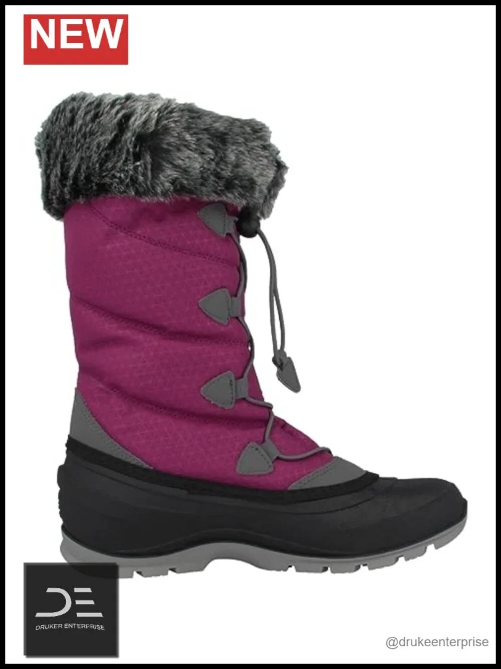 Waterproof Snow Boots -40F Thinsulate Insulation Mid-Calf Faux Fur Lining